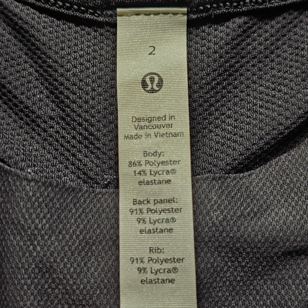 Lululemon Train to Be Tank Top Womens Small Black Athletic Mesh Cropped Training - Picture 10 of 12